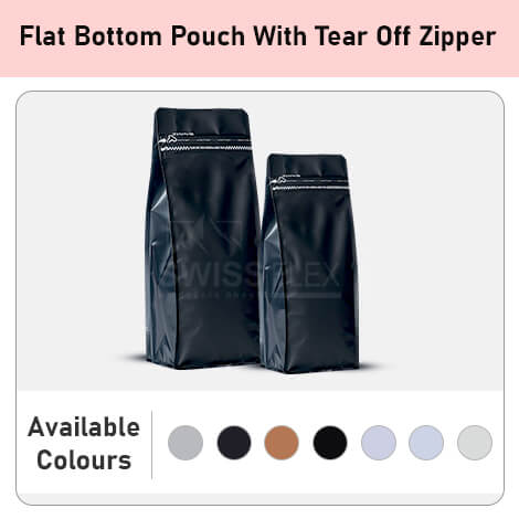 Flat Bottom Pouch With Tear Off Zipper