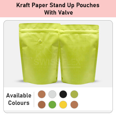 Kraft Paper Stand Up Pouches With Valve Kraft Paper Stand Up Pouches With Valve