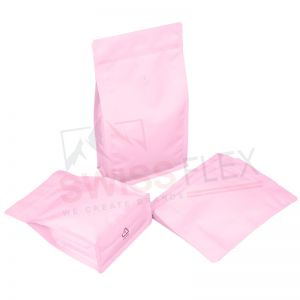 Recyclable Flat Bottom Pouch With normal zipper and valve